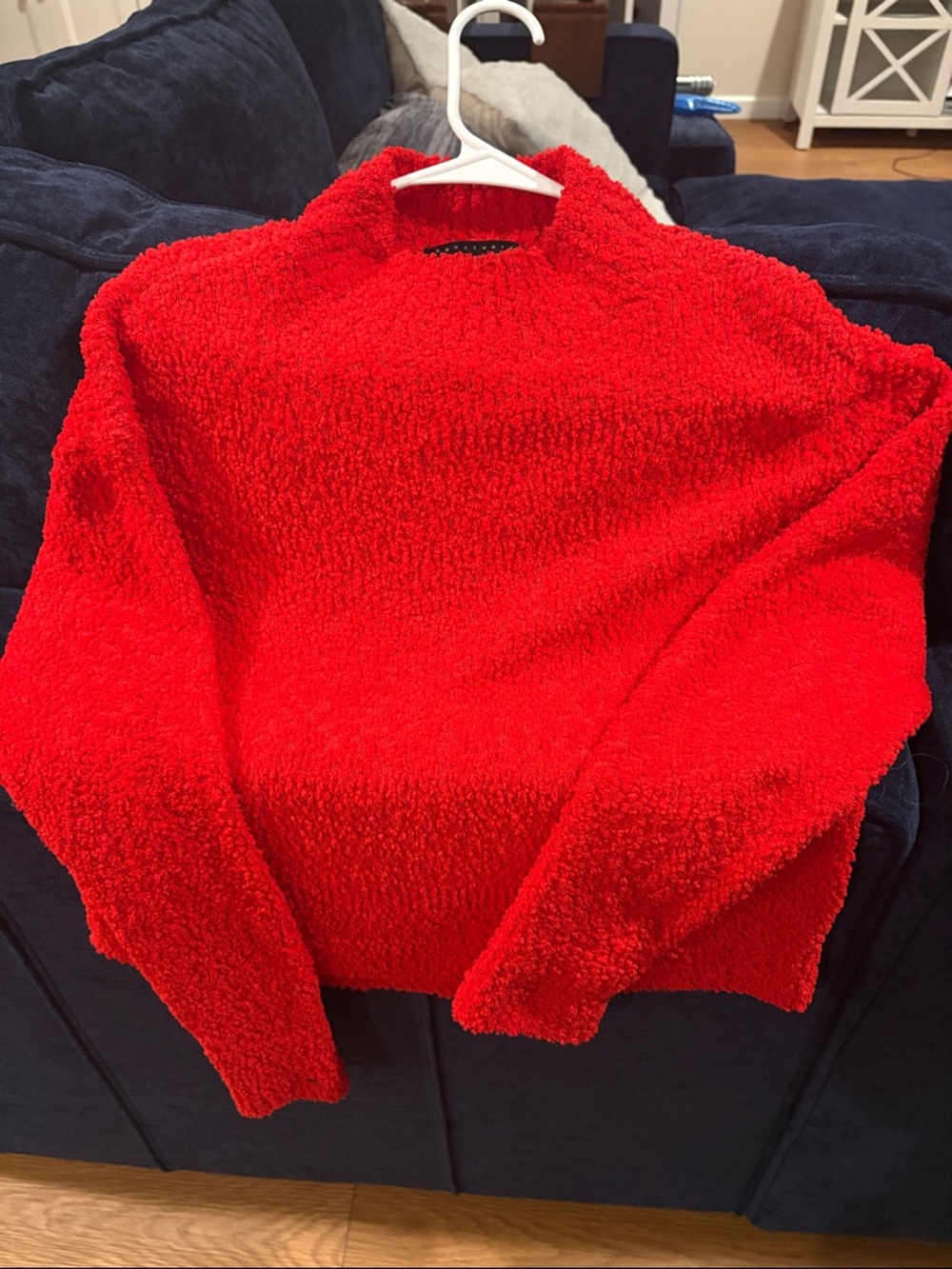 Sanctuary Red Sherpa Cowl Neck Sweater